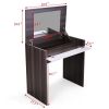 Vanity Make-up Dressing Table with Flip up Mirror Top Spacious Storage Vanity Table, Ebony and White XH