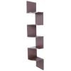 Wood Corner 5 Tiers Wall Shelf Zig Zag Wooden Shelves Wooden Mount Rack Home Furniture Walnut Floating Shelves Wall Mounted, Rustic Wall Shelves for B