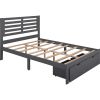 Full Size Platform Bed with Drawers, Gray