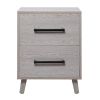 Modern Wood Nightstand with 2 Drawers and Solid Wood Legs, 2PCS