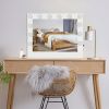 Vanity Mirror with Lights, Hollywood Lighted Makeup Mirror with 14 Dimmable LED Bulbs for Dressing Room & Bedroom, Tabletop or Wall-Mounted, Slim Meta