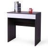 Vanity Make-up Dressing Table with Flip up Mirror Top Spacious Storage Vanity Table, Ebony and White XH