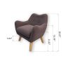 Microfibres fabric upholstered child accent armchair with wooden legs Princess Private Small Bedroom Exclusive  kids sofa