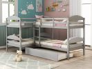 Twin L-Shaped Bunk bed with Trundle