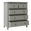 Gray Solid Wood 5 Pieces Full Bedroom Sets(bed+nightstand*2+chest+dresser