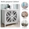 Accent Storage Cabinet Wooden Cabinet with Decorative transparent Door, Modern Sideboard for Entryway, Living Room, Bedroom