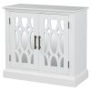 Accent Storage Cabinet Wooden Cabinet with Decorative Mirror Door, Modern Sideboard for Entryway, Living Room, Bedroom