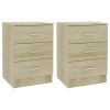 Bedside Cabinets 2 pcs Sonoma Oak 15"x13.8"x22" Chipboard