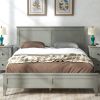 Gray Solid Wood 5 Pieces Full Bedroom Sets(bed+nightstand*2+chest+dresser