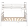 Twin over Full Bunk Bed with ladder, Safety Guardrail, Perfect for Bedroom, Gray