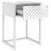 Nightstand White 15"x13.8"x21.3" Steel