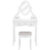 FCH Single Mirror 5 Drawer Dressing Table White RT