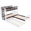 Twin Size L-Shaped Bunk Bed and Platform Bed with Trundle and Drawer(Expected Arrival Time:7.30)