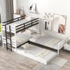 Twin Size L-Shaped Bunk Bed and Platform Bed with Trundle and Drawer(Expected Arrival Time:7.30)