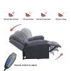 Corduroy + black pu ergonomic electric flat sofa with 8-point massage and heating function, thickened armrests and backrest single sofa chair for the