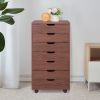 7-Drawer Chest, MDF Storage Dresser Cabinet with Wheels RT