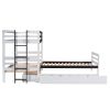 Twin Size L-Shaped Bunk Bed and Platform Bed with Trundle and Drawer(Expected Arrival Time:7.30)