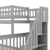 Twin over Full Bunk Bed with Trundle and Staircase