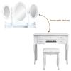 Foldable 3 Mirrors with 7 Drawers Dressing Table White RT