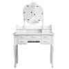 Foldable 3 Mirrors with 7 Drawers Dressing Table White RT