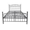 Bed Frame with Headboard and Footboard Metal Platform Bed Frame Queen Size No Box Spring Needed, Twin Black