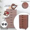 7-Drawer Chest, MDF Storage Dresser Cabinet with Wheels RT