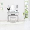 Foldable 3 Mirrors with 7 Drawers Dressing Table White RT