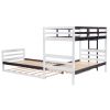 Twin Size L-Shaped Bunk Bed and Platform Bed with Trundle and Drawer(Expected Arrival Time:7.30)