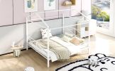 Queen Size Metal House Shape Platform Bed