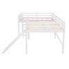 Full Size L-Shaped Loft Bed with Built-in Ladders and Slide,Wooden Loft Beds(OLD SKU :LP000112AAK