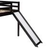 Full Size L-Shaped Loft Bed with Built-in Ladders and Slide,Wooden Loft Beds(OLD SKU :LP000112AAK