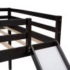 Full Size L-Shaped Loft Bed with Built-in Ladders and Slide,Wooden Loft Beds(OLD SKU :LP000112AAK