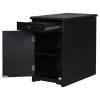 ON-TREND Retro Stylish Nightstand, Two-tone Classic Vintage Livingroom End Table Side Table with USB Ports and One Multifunctional Drawer with cup hol