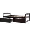 Twin size platform bed, with two drawers