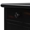 ON-TREND Retro Stylish Nightstand, Two-tone Classic Vintage Livingroom End Table Side Table with USB Ports and One Multifunctional Drawer with cup hol