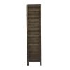 4-Panel Wood Room Divider Louver Partition Screen, 5.6 Ft. Tall Folding Privacy Screen for Home Office, Bedroom, Rustic Brown XH