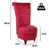 Royal Velvet High Back Armless Chair, Retro Elegant Luxury Throne Chair, Upholstered Tufted Accent Seat w/Storage for Dressing Room, Living Room, Bedr