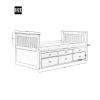 Captain's Bed Twin Daybed with Trundle Bed and Storage Drawers, White