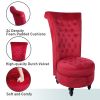 Royal Velvet High Back Armless Chair, Retro Elegant Luxury Throne Chair, Upholstered Tufted Accent Seat w/Storage for Dressing Room, Living Room, Bedr