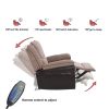 GIVENUSMYF Functional sofa chair with 8-point massage + heating, manual reclining Flat sofa chair, ergonomic wool linen + pu fabric heavy duty sofa, s