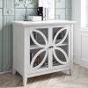 Accent Storage Cabinet Wooden Cabinet with Decorative transparent Door, Modern Sideboard for Entryway, Living Room, Bedroom