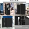 4-Panel Room Divider Folding Privacy Screen with Adjustable Foot Pads