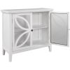 Accent Storage Cabinet Wooden Cabinet with Decorative transparent Door, Modern Sideboard for Entryway, Living Room, Bedroom