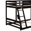 Twin over Full Bunk Bed with Twin Size Loft Bed with Desk and Slide,Full-Length Guardrail