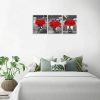 Red Rose Pictures for Living Room Black and Red Wall Art Modern Artwork for Bedroom Bathrooms Decor