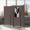 4-Panel Room Divider Folding Privacy Screen with Adjustable Foot Pads