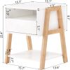 Modern Open Shelves Solid Wood Legs Nightstand