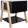 Modern Open Shelves Solid Wood Legs Nightstand