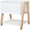 Modern Open Shelves Solid Wood Legs Nightstand