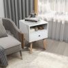 Bedroom Living Room Solid Wood Legs Modern Nightstand